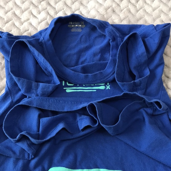 Hurley Boys Shirt, Colour is Blue with neon green words on it, Size is M - Picture 4 of 8